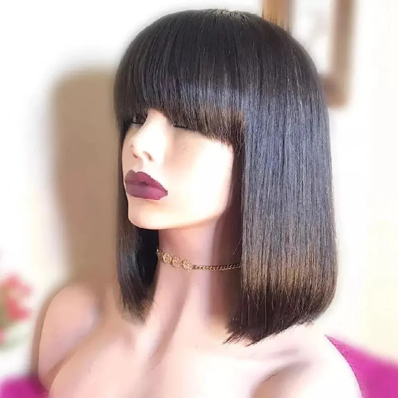 Wig for classy look-10-14 Inch Bob Wigs With Bangs