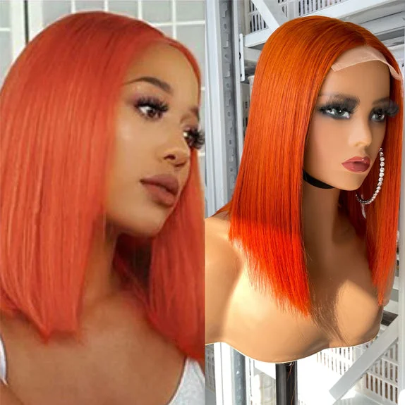 Orange 4*4 T bob wig