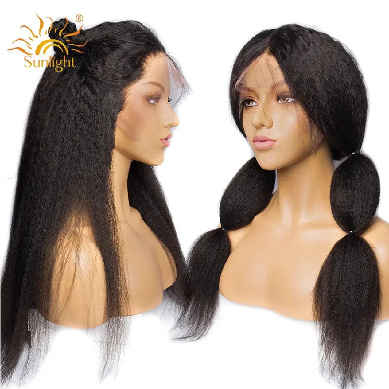 Wig for soft texture-Kinky Straight  Glueless Lace Front Wigs