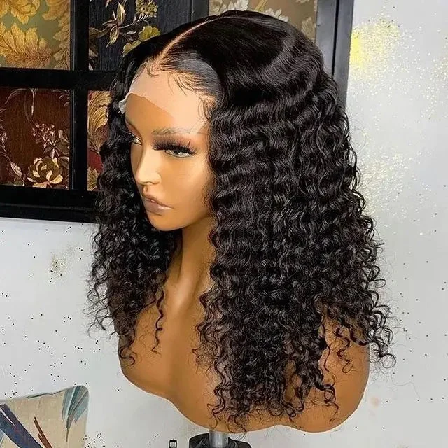 Wig for loud finish-4*4 Lace Closure Water Wave Peruvian Hair Wig