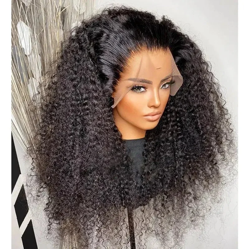 Blonde wig with volume-400% High Density Natural Black Color Afro Wig