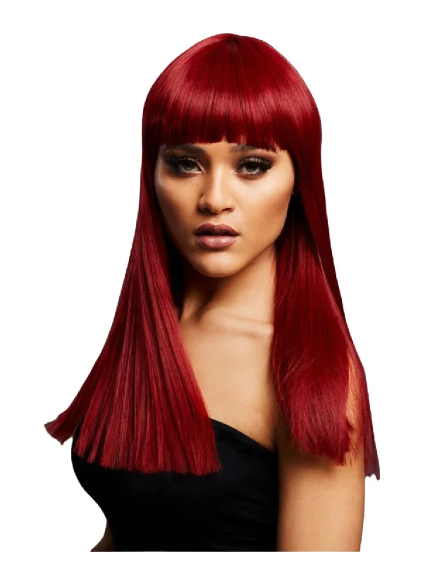 Short red wig with bangs-Alexia Wig - True Blend, Ruby Red