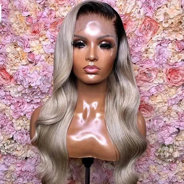 Wig for fancy finish-Ash Blonde Ombre Color Wig Body Wave Wigs