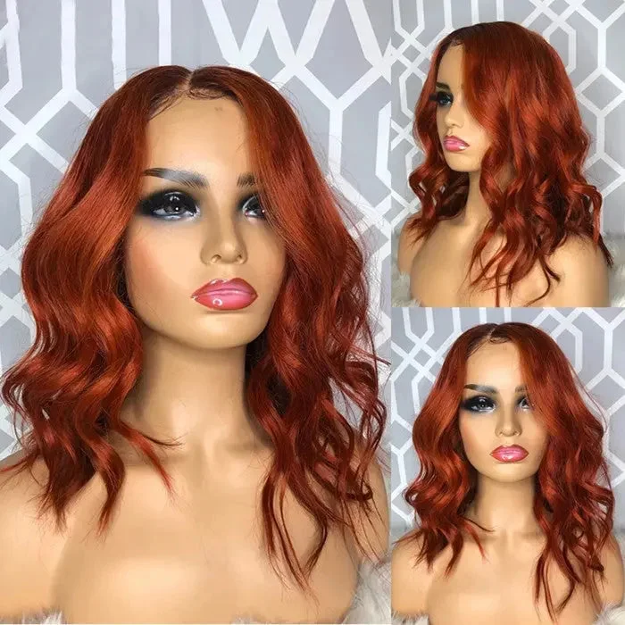 Blonde wig with volume-Best Selling Long Wavy Wigs Red Brown Hair