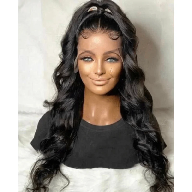 Wig for fuller figure-brazilian natural hair line with baby hair virgin remy body wave hair 360 full lace wigs for black women hd full lace wig