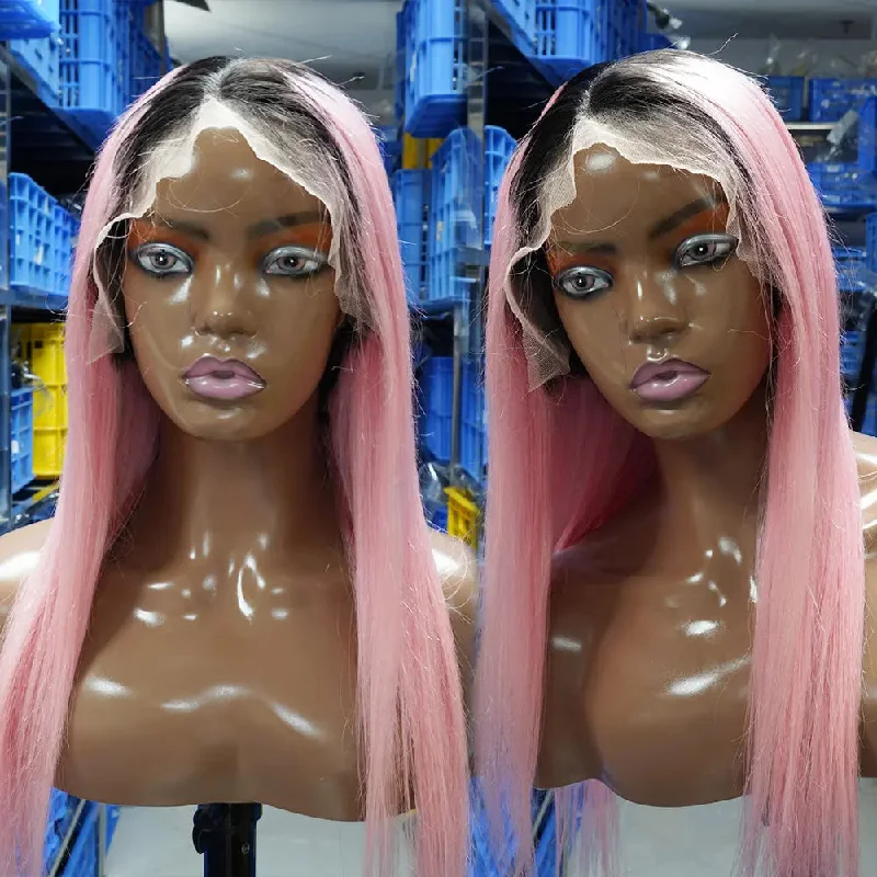 1B/pink 13x4 Frontal Wig 150%