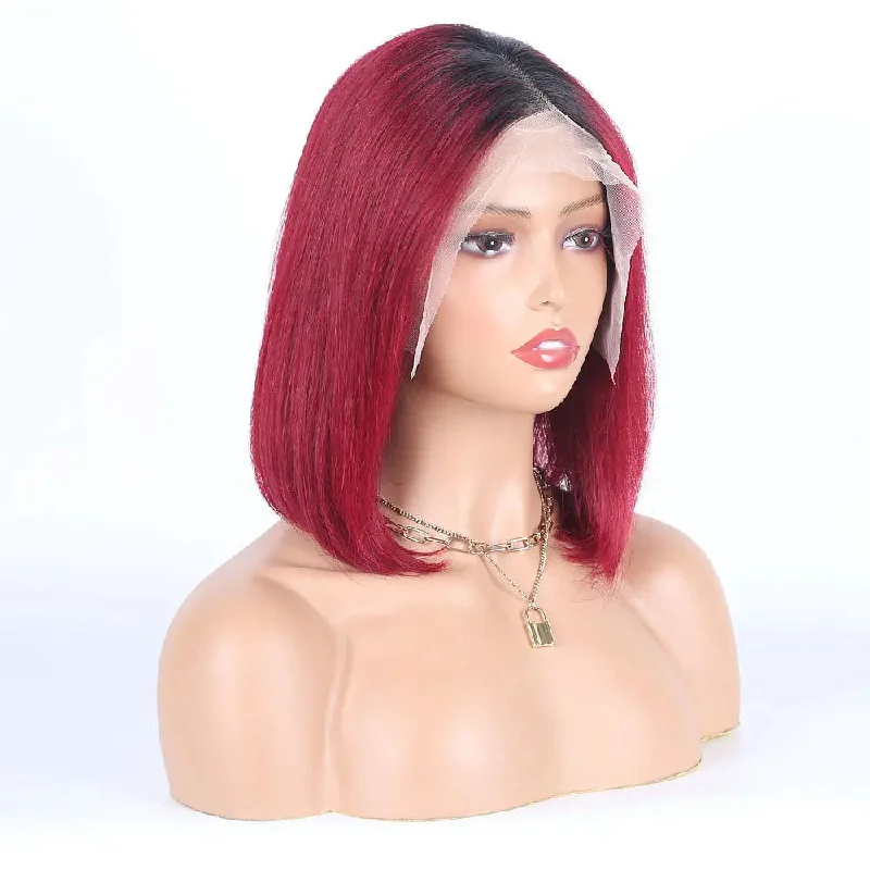 Long straight wig black-Cheap Ombre Bob Wigs For Women