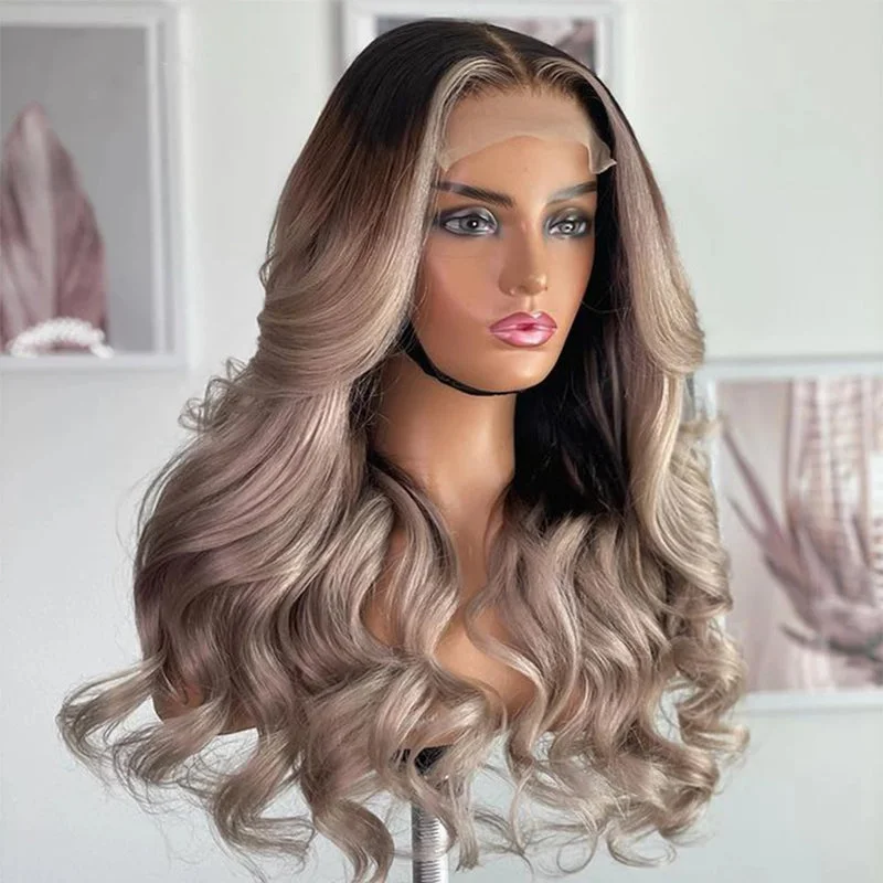 Highlight Ash Platinum Ombre Color Body Wave