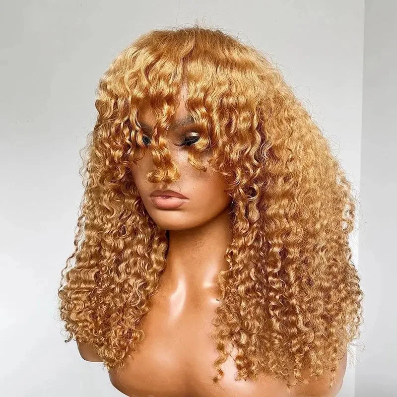 Wig for sleek texture-Deep Curly Lace Front Wig Cuticle Aligned Natural Wigs