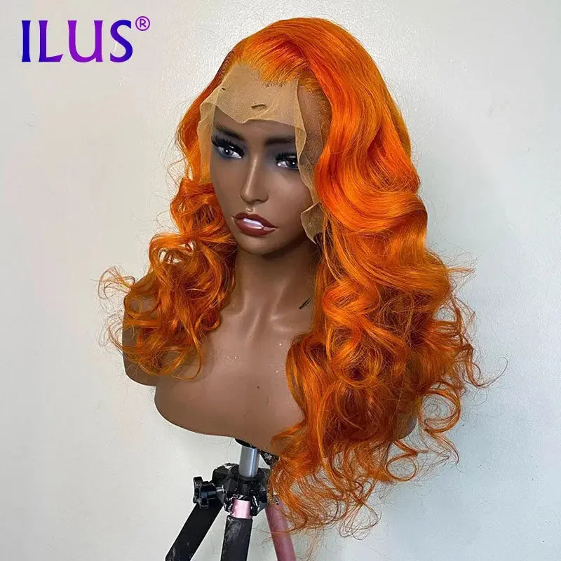 Blonde curly wig for sale-Hot Sale Free Shipping Orange Ginger Color Wigs