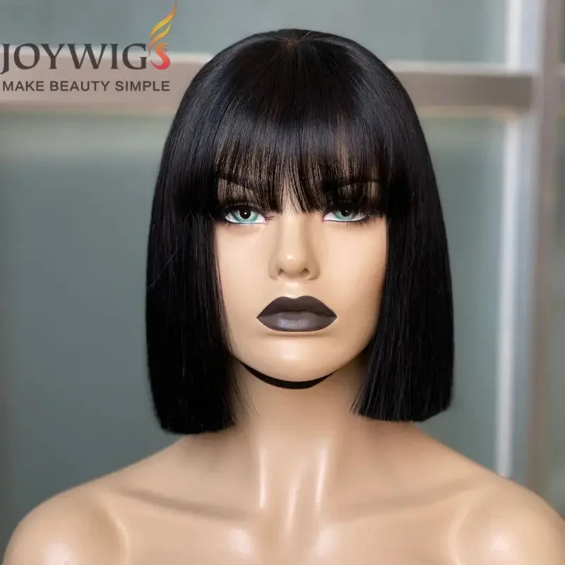 Wig for plush look-Joywigs 2022 hot selling 8inch blunt cut bob