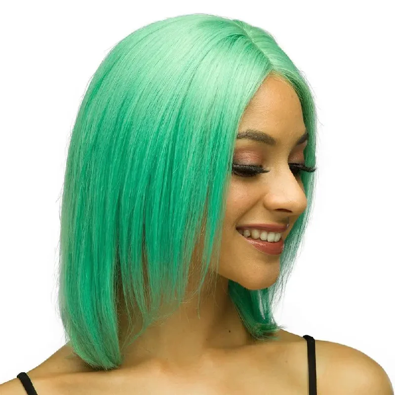 Wig bleach for color-Korean Transparent color Lace Front Green Wig