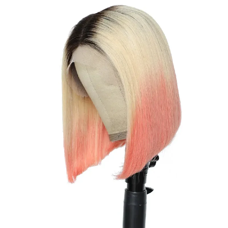 Synthetic wig for warm days-T1b/613/pink Hair Wigs