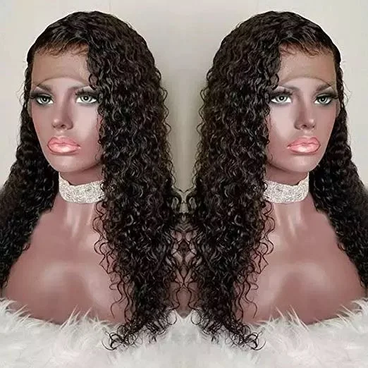 Short black wig with bangs-wholesale burmese curly virgin hair for women 100% brazilian virgin lace curly frontal wig with Baby hair