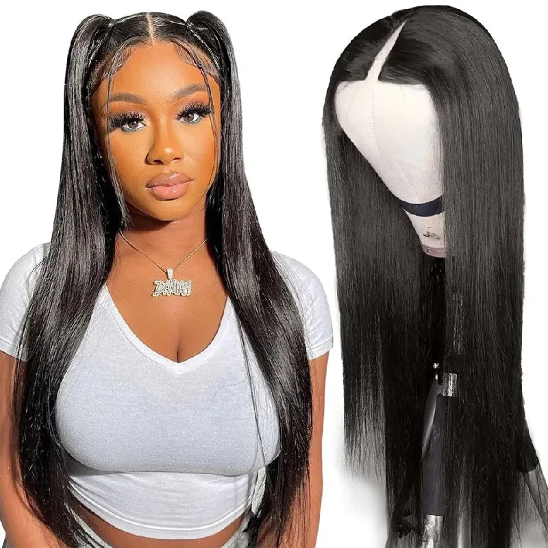 Curly bob wig gray-Wholesale Silky Straight 12A Grade Indian Virgin Hair V-part Lace Wigs for Black Women