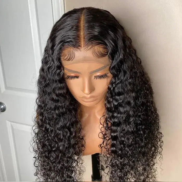 Lace front wig with curls-Women Natural Lace Curly Wigs with Baby