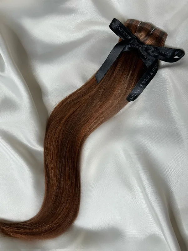 real person hair ring sold out craft-100% Remy Human Hair Seamless Clip-In Extensions 18" - 140g