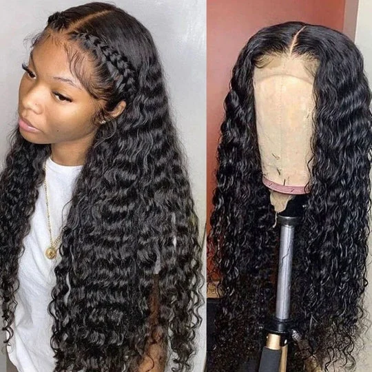 real person hair ring meaningful weave-15A 13x4 Lace Frontal Curly Wig Wave Human Hair