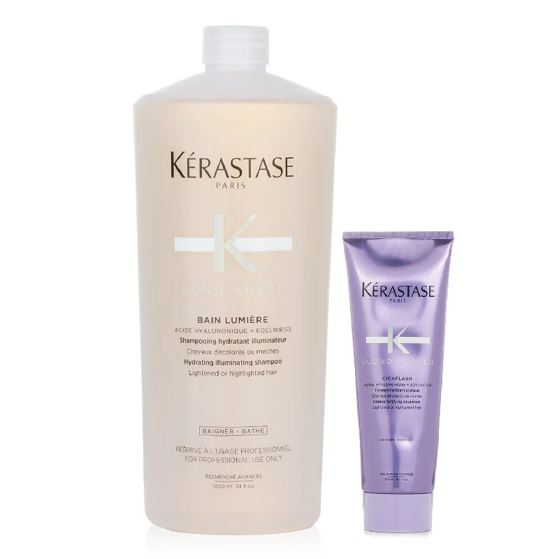 Static calming cream-Kerastase Blond Absolu Set 2: Shampoo & Fortifying Treatment (Lightened or Highlighted Hair)  2pcs