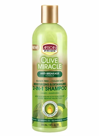 Calming oil-African Pride Olive Miracle 2-in-1 Shampoo Conditioner 12oz