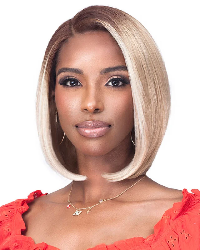 Synthetic wigs with mint highlights-Aster | Lace Front Synthetic Wig by Bobbi Boss