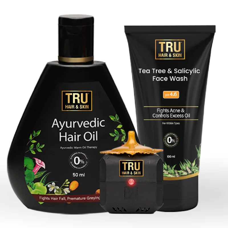 Curl enhancing lotion-Ayurvedic Hair Oil with Free Heater-50ml+ Tea Tree & Salicylic Acid Face Wash-100ml | COMBO |