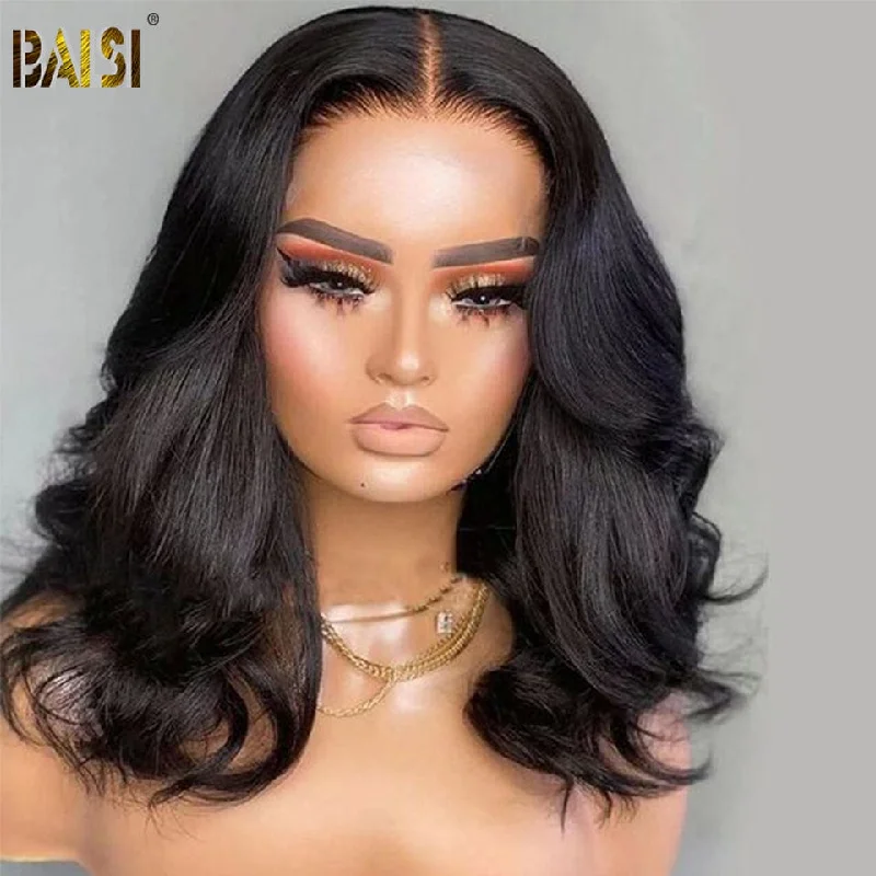 real person hair ring cross-season craft-BAISI Body Wave Bob Wig 100% Human Hair