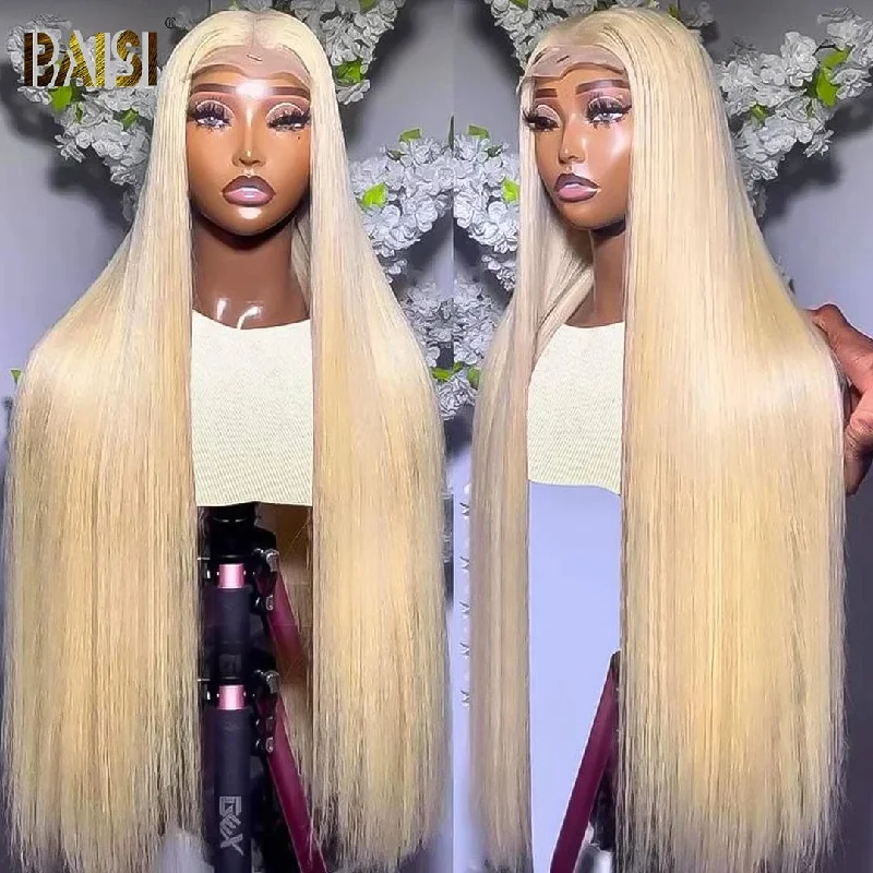 real person hair ring modern twist-BAISI #613 Blonde Human Hair Wig