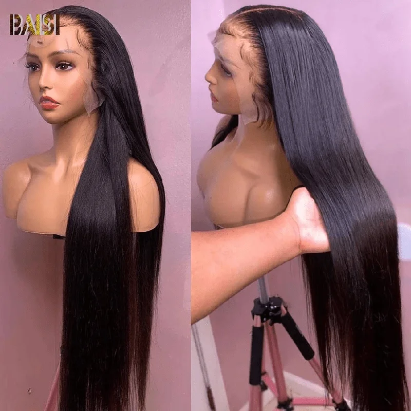 real person hair ring fade-proof twist-BAISI 12A Long length 32-40 Frontal Lace Human Hair Wig