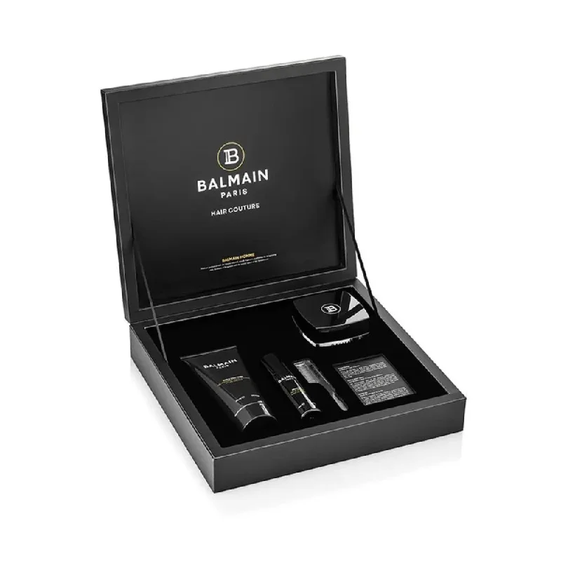 Gloss balm-Balmain Homme Gift Set 1 (Beard Oil, Hair & Body Wash, Scalp Scrub)