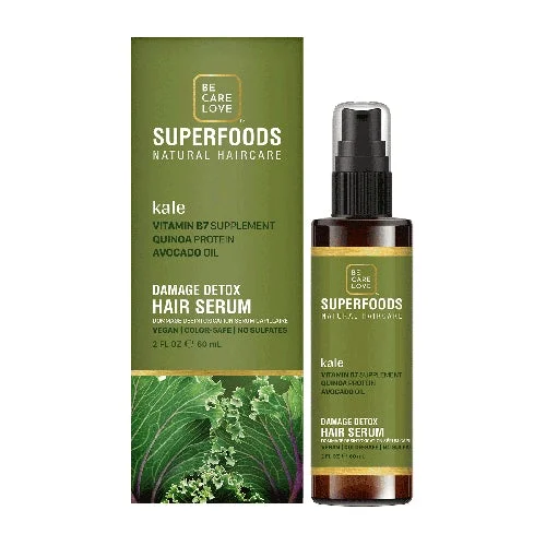 How to prevent hair matting-Be.Care.Love Superfoods Kale Damage Detox Leave-In Hair Serum 2 oz