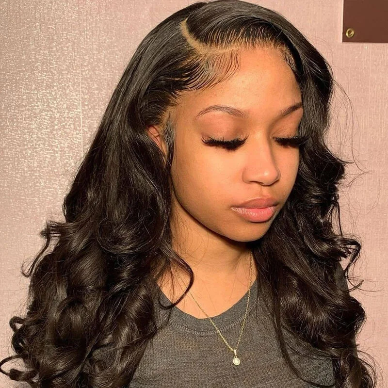 real person hair ring engagement twist-Body Wave 13x4 Lace Front Wig Human Virgin Hair Lace Wig