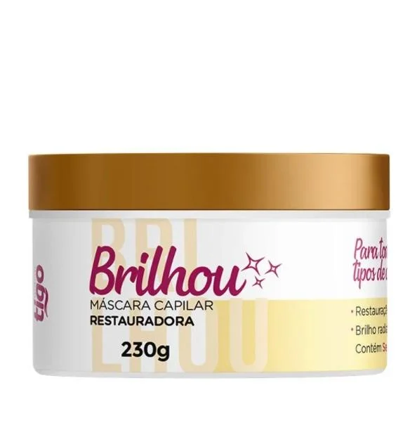 Best hair care for hair toughness-Brilhou Moisturizing Restore Shine Hair Treatment Mask 230g - Tigo Cosmetics