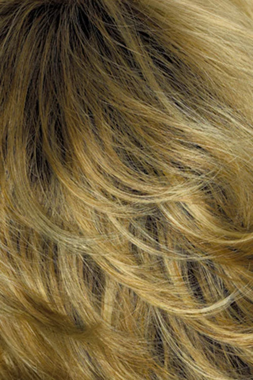 Gold Blonde with Light Blonde highlights and Brown roots