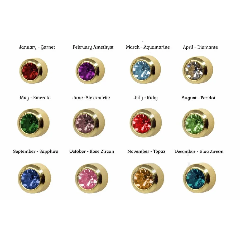 Refreshing dry shampoo-Caflon Bezel Set Assorted Birthstones - Gold