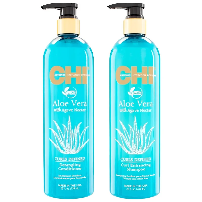 Edge shaping cream-CHI Aloe Vera Curl Enhancing Shampoo And Conditioner 25 oz Duo