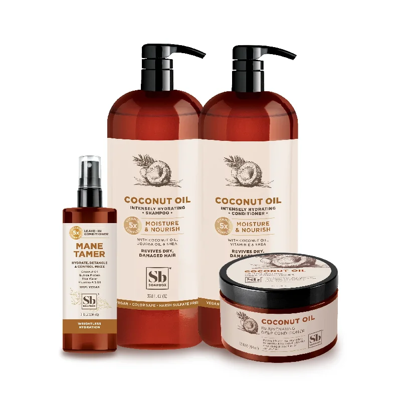 Scalp nourishing balm-Coconut & Shea Deep Moisture Haircare Bundle (Large)