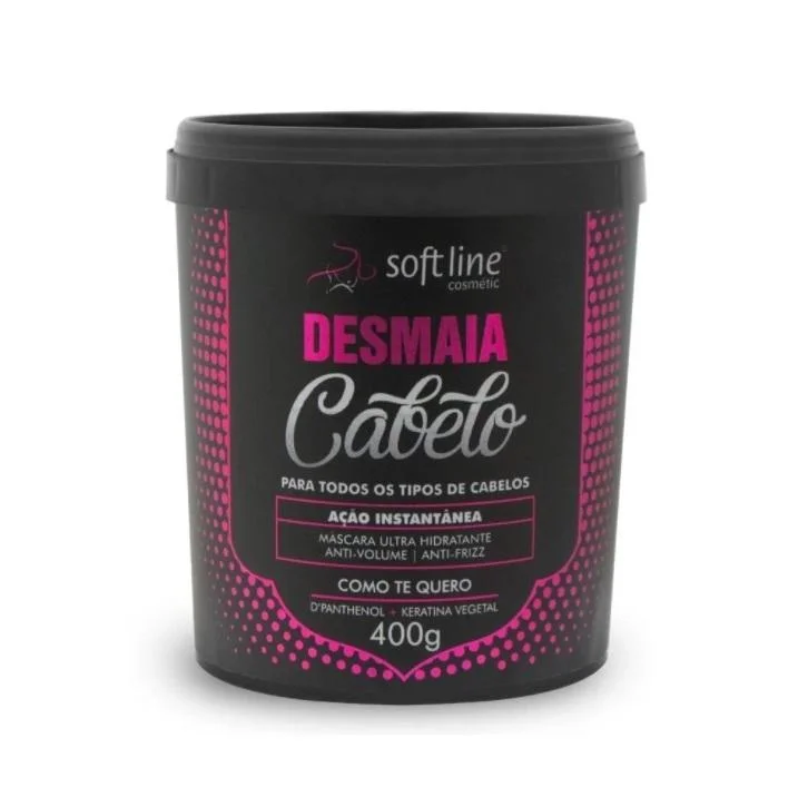 Hair care for weak kinky soft hair-Desmaia Cabelo Hair Fainting Instant Action Moisturizing Mask 400g - Soft Line