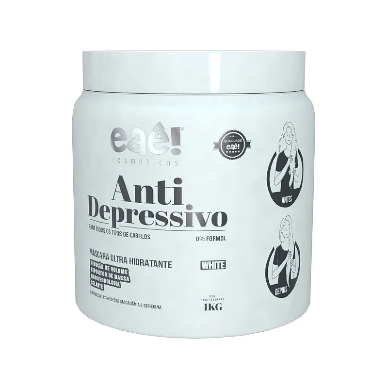 Anti-breakage hair care routine-Eaê Cosmetics Anti Depressivo White Mask 1Kg / 35,27 fl oz