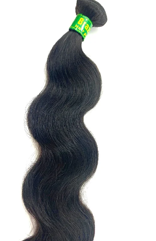 Frizz soothing balm-ELEGANCE HAIR EXTENSIONS WEFT 100% BRAZILIAN VIRGIN HUMAN HAIR BODY WAVE (BLACK)