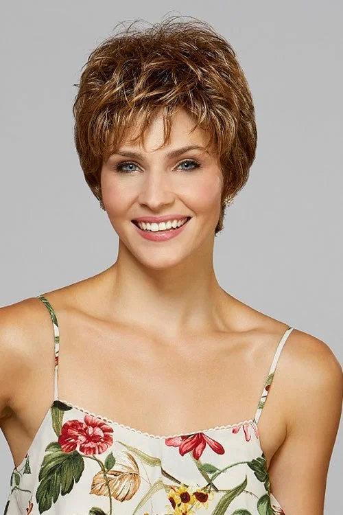 Synthetic wigs for improv shows-Elena Synthetic Wig by Henry Margu | Short, Wavy | Basic Cap