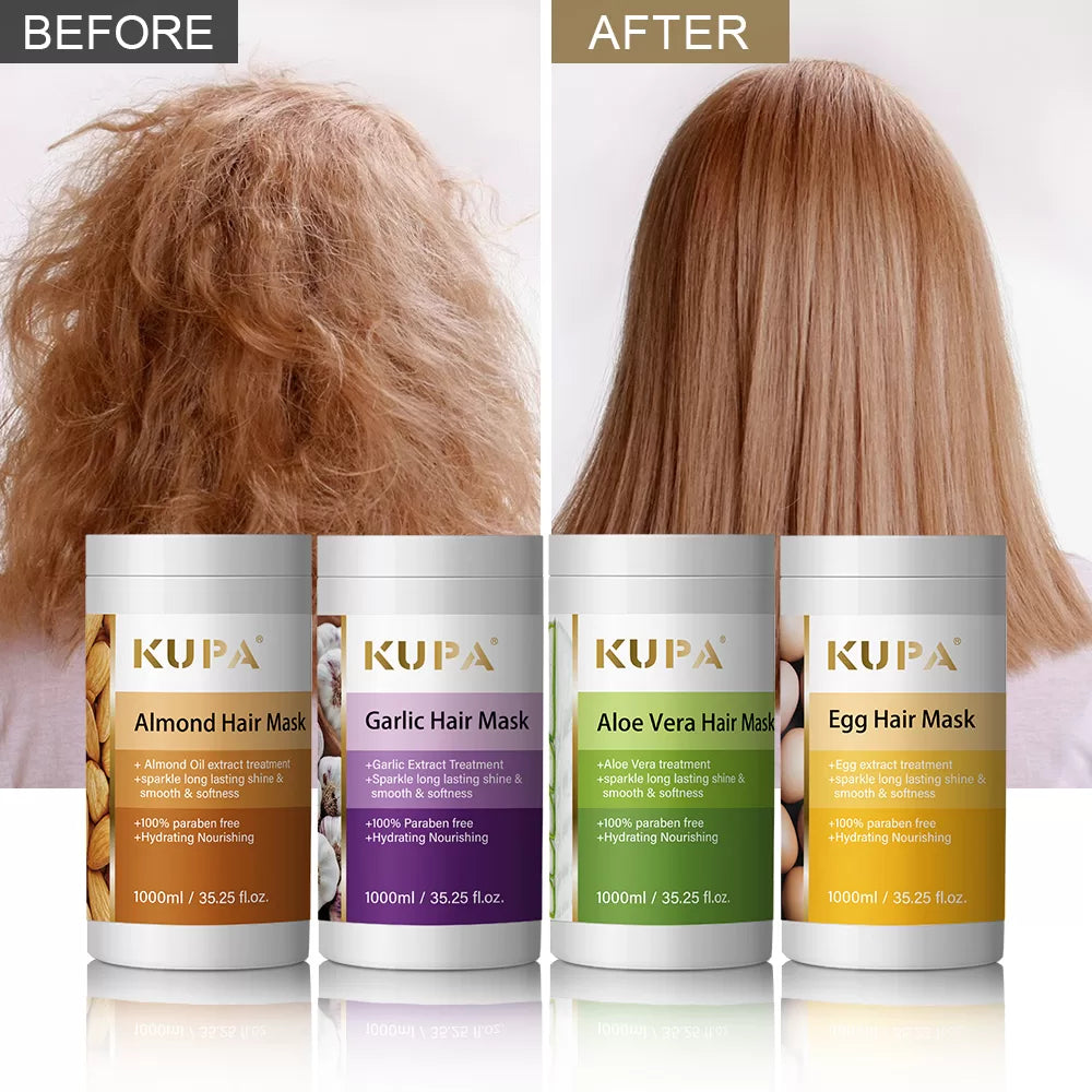 Curl reviving balm-KUPA .  Food Extract Hair Mask, with natural food formula, 1 liter capacity suitable for multi person family and hair salon.