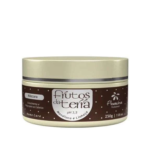 Scalp soothing hair care-Frutos da Terra Mandioca Linhaça Cassava Flaxseed Hair Treatment Mask 250g - Floractive