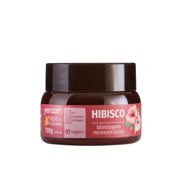 Hair care products with peptides-Hair Spa Hibiscus Reconstructor Strenghtening Shielding Mask 130g - Yenzah