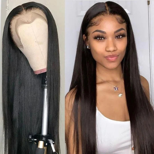 real person hair ring tracked twist-15A 13x4 Lace Frontal Wigs Soft and Silk Straight Human Hair Wig