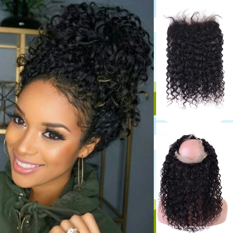 real person hair ring trend craft-Surprisehair HD 360 Lace Frontal Deep Wave Transparent Lace Frontal Human Hair