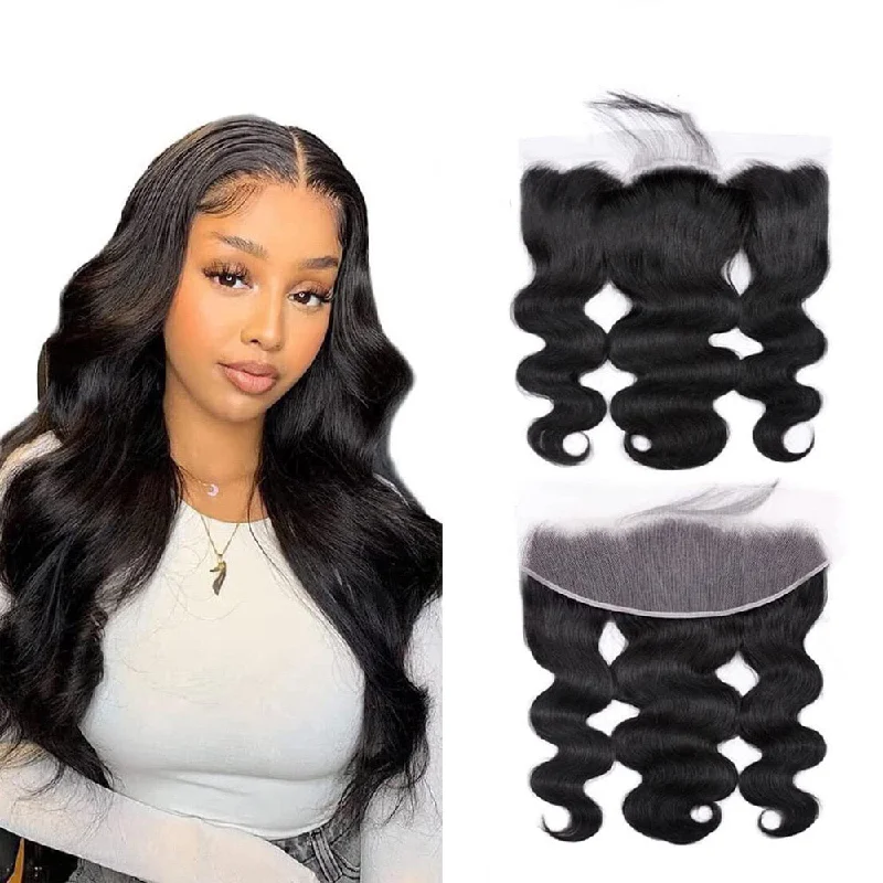 real person hair ring subscription twist-Surprisehair HD Lace Frontal 13x4 Body Wave Transparent Lace Frontal Human Hair