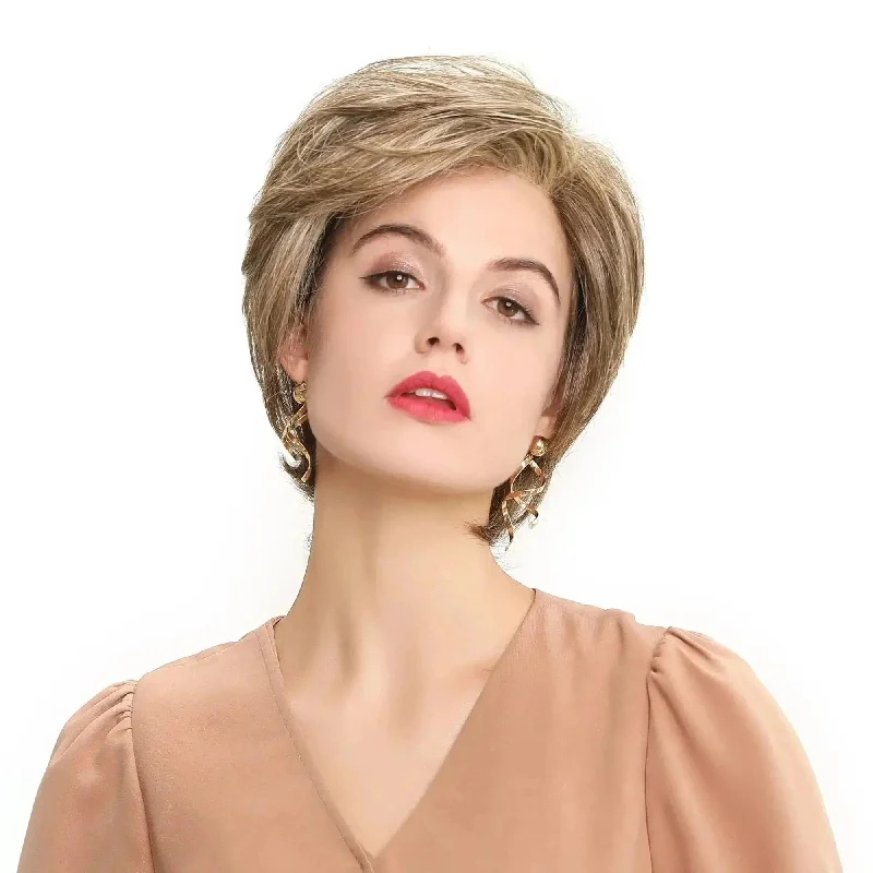 Synthetic wigs for modern vibe-10inch blonde Layered hair the monofilament top Heat Resistant Synthetic Lace Front Wigs