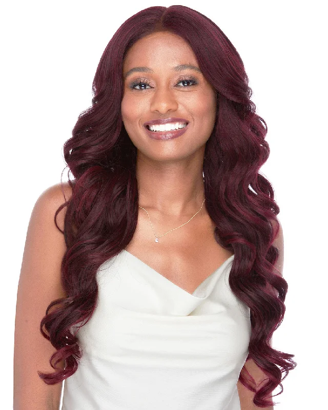 Synthetic wigs with lush strands-LF Mahogany | Lace Front & Monofilament Part Synthetic Wig by Sepia