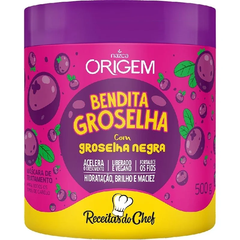 Hair care routine for hair vigor-Bendita Groselha Gooseberry Moisturizing Shine Softness Mask 500g - Nazca